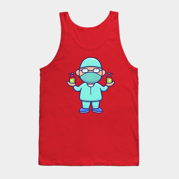 Cute Disinfectant Man Cartoon Tank Top by Catalyst Labs